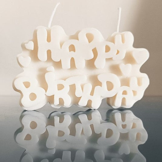 قالب شمعه شكل Happy Birthday لوازم صنع الشموع شمع الصويا الطبيعي النقي الخام لتقوم بها بنفسك الشموع اليدوية المعطرة لعمل هدية شمع لصنع الشموع- شمع النخيل المستدام لصنع الشموع طبيعي لصنع الشموع مقاس القالب : طول 14.7 سم * عرض 9 سم * ارتفاع 3.5 سم