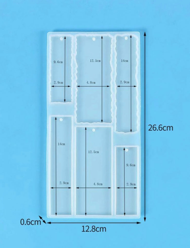 قالب سيليكون ابيض مستورد شكل بوك مارك 6 مقاسات و اشكال مختلفه  مقاس القالب : طول 26.6 سم * عرض 12.8 سم