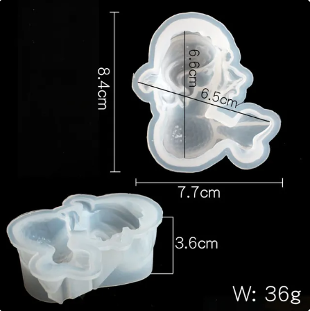 قالب سيليكون ابيض مستورد شكل حورية بحر يستخدم فى الريزن و الهاند ميد