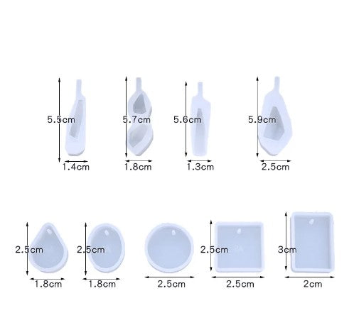 قالب سيليكون ابيض مستورد اشكال مختلفه لصنع الحلقان و الدلايات و السلاسل من الايبوكسي ريزن سعر القطعه الواحده : 15 جنيه