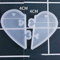 قالب سيليكون ابيض مستورد شكل قلب جزئين (2) قطعه يستخدم فى اعمال الريزن و الايبوكسي و الهاند ميد مقاس القالب : طول 4 سم * عرض 3.5 , 3 سم